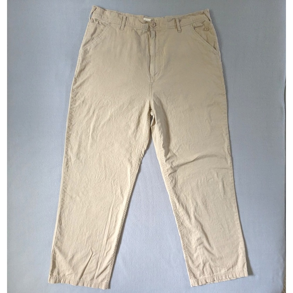 Ecko Unltd Offshore Pant Men's Size 40x34 (tag 38 waist) Linen Blend Y2K Beige‎
